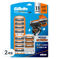 Gillette 吉列 正品ProGlide鋒隱手動刮鬍刀片8入 + 動力刮鬍刀片3入組, 2套