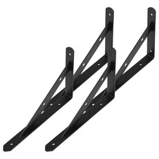 五金大王 堅固層板支架 大型, 黑色, 4個