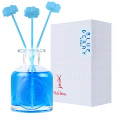 Herb Thyme 室內擴香瓶禮盒組(擴香瓶 130ml+石膏花 4入 隨機出貨+纖維擴香棒 5入), 藍莓, 1組