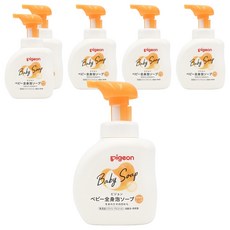 pigeon 貝親 沐浴慕斯 橘色滋潤 無香, 500ml, 6瓶