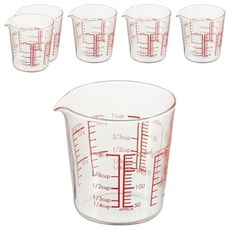 HARIO 好璃奧 耐熱玻璃量杯 6個, MJC-20-R-BK, 200ml, 1組