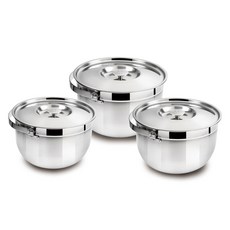 Mother Goose 鵝媽媽 凱薩316調理鍋3件組 316高級不鏽鋼0.8mm厚度 美國鵝媽媽監製/台灣製, 1.4L + 2.4L + 3.1L, 16cm + 19cm + 22cm, 1組