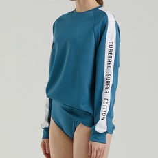 튜브트리 여성용 오버핏 베텔기우스 래쉬가드 상의, 블루