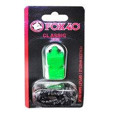 FOX40 Classic Safety 9903 彩色系列高音哨(附繫繩)單色販售, 螢光綠色, 1個
