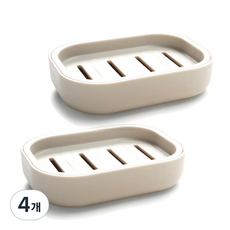 Block Mart 浴室簡約方形肥皂架, 奶油色, 4個