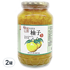 韓味不二 生黃金柚子茶，冷沖熱泡皆宜，可當果醬塗抹、西點麵包烘培用, 1kg, 1罐, 2罐