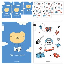 모닝글로리 채움노트 초등 3-6 무제 21줄 2종 x 3p 세트 A, 날아라강아지 + 락스타냥, 2세트