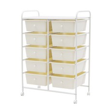 하우스레시피 이동식 밀크 트롤리 더블 5단, 화이트