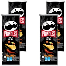 PRINGLES 品客 洋芋片 香辣口味，口感香酥脆，高品质马铃薯, 102g, 4罐
