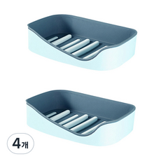 윈프라이스 접착식 비누거치대, 블루코발트, 4개