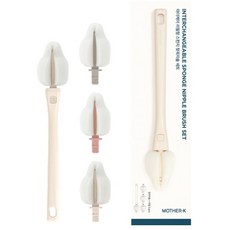 마더케이 스펀지 젖꼭지솔 + 리필 솔 3p 세트, 1세트, 크림