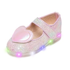 LA STELLA 女童用 Starry Heart LED 兒童發光公主鞋