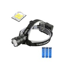 헤드랜턴 CA-P70 + 18650 충전지 3p, 블랙, 1세트