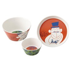 Shinzi Katoh 美式復古碗盤組 3p, 盤子 + 大碗 + 小碗, 猴子 多色, 1組