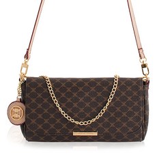 CCREANG 皮革拼接迷你斜揹包 肩揹包 S705, 米色