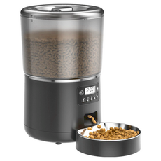 萌貝貝 寵物大容量自動定時餵食器, 黑色, 4L, 1個