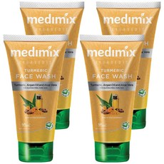 medimix 阿育吠陀 薑黃洗面乳 含摩洛哥堅果油和蘆薈 適合無瑕肌膚, 150ml, 4條