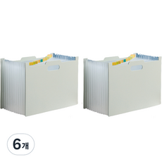 THAT'S THAT 手風琴式文件整理大容量橫式文件夾, 6個, 淺灰色