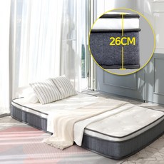 코멧 26cm 유로탑 포켓스프링 압축롤링 메모리폼 매트리스 SS, 미디엄