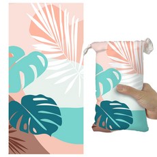 HANEE 防沙大型海灘巾 160 x 80 cm 265g, 1個, 龜背芋