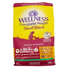 WELLNESS 寵物健康 小型幼犬 全方位有穀乾飼料, 火雞肉, 4lb, 1袋