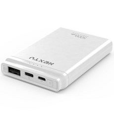 넥스트유 5000mAh 휴대용 보조배터리 C타입/Micro 5핀 2포트, NEXT-5000PB, WHITE