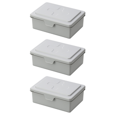 inomata 掀蓋式濕紙收納盒, 日本原裝進口, 好拿取, 適合物品收納, 也可當作濕紙巾盒, 灰色, 3個