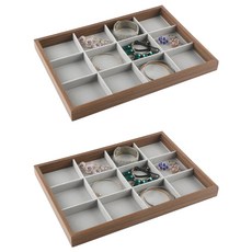 12칸 쥬얼리 진열판 우드, 2개, 혼합색상