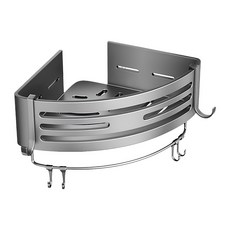 拍平方 太空鋁浴室收納架 三角標準, 無痕貼片安裝, 加寬底部, 承重力可達10kg左右, 底部鏤空, 通風瀝水, 28 x 22 x 5cm, 銀色, 1個