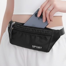 애틱트 더블 주머니 등산 러닝 벨트 허리 가방 힙색, 그레이, 1개