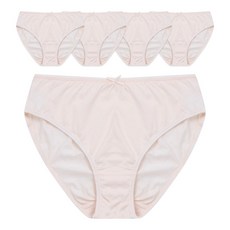 BASE ALPHA ESSENTIALS 女性用40支純棉無螢光中腰內褲 5件組, 杏色