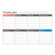 Underboss 冰箱磁鐵週計畫表 A3, 合成樹脂