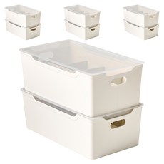 EASY&FREE 分格收納箱 S號, 花白色, 8入