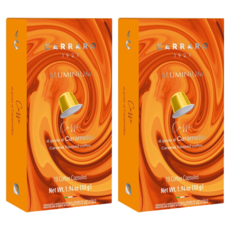 CARRARO 焦糖風味 CARAMEL FLAVORED COFFEE 咖啡膠囊 適用Nespresso Original 膠囊咖啡機, 5.5g, 10個, 2盒