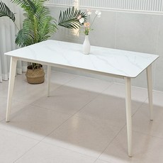 비에프컴퍼니 뉴 메르 세라믹식탁 방문설치, 상판화이트마블 + 프레임화이트, 4인용