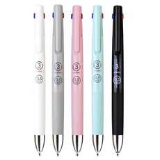 ZEBRA 斑馬牌 Blen 原子筆組 0.5mm, 黑色+灰色+白色+藍綠色+粉紅色, 1盒