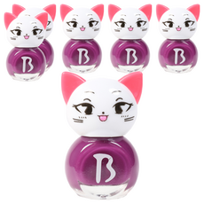Bobly Kids 美甲貓貼紙型兒童美甲, 紫色的, 6個