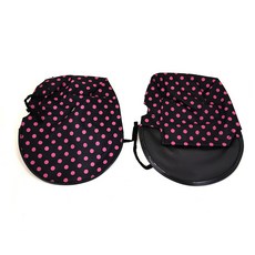 Junying Fang 立體機車手把套 尼龍防水布, 黑色 + 粉色, 1雙