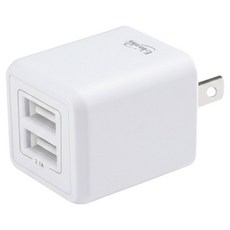 E-books 雙孔2.1A USB快速充電器 B53 安全防火材質, 白色, 1個