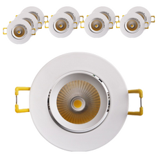 vittz COB旋轉崁燈 55mm 6W, 白色 + 晝光色, 10個