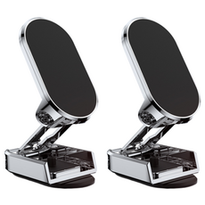 써뉴즈 차량용 마그네틱 접착형 핸드폰 거치대, 실버, 2개