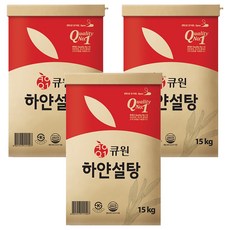 큐원 하얀 설탕, 3개, 15kg