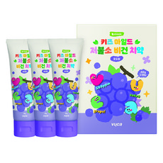 뷰카 키즈 마일드 저불소 비건치약 포도향, 80g, 3개