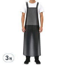 Aruka 廚房防水連身長版圍裙 營業用, 3個, 半透明黑色