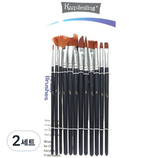 Lizjanie 美術用品 經典油畫筆套組 07 A0015A 黑色, 2套, 12種