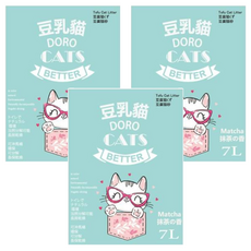 DORO CAT 豆乳貓 豆腐砂 天然豆腐黃豆原料, 抹茶, 7L, 3袋