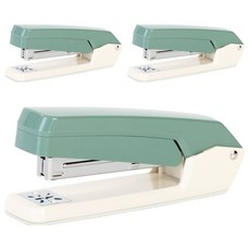 deLi 得力 粉彩雙色旋轉式訂書機 0434, 3個, 綠色