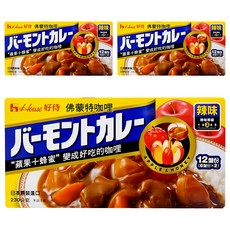 House 好侍 佛蒙特咖哩 辛辣口味, 加入蜂蜜與蘋果, 香滑濃郁, 口味獨特, 適合各種料理, 230g, 3盒