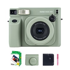 Instax寬版拍立得400+寬版底片 2入+專用皮革保護殼 綠色+寬版相冊 隨機出貨+Mipen隨機出貨組, 1套, WIDE 400
