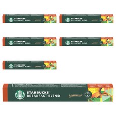 스타벅스 by 네스프레소 브렉퍼스트 블렌드 캡슐커피, 5.6g, 10개입, 6개